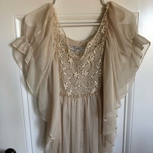 Ethereal cream color lace top from Anthropologie 4